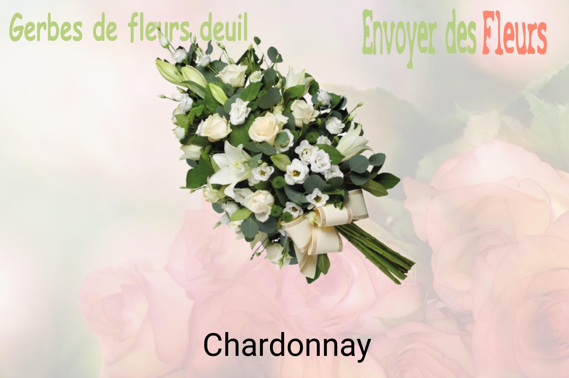 Gerbe de fleurs de deuil livrée à Chardonnay